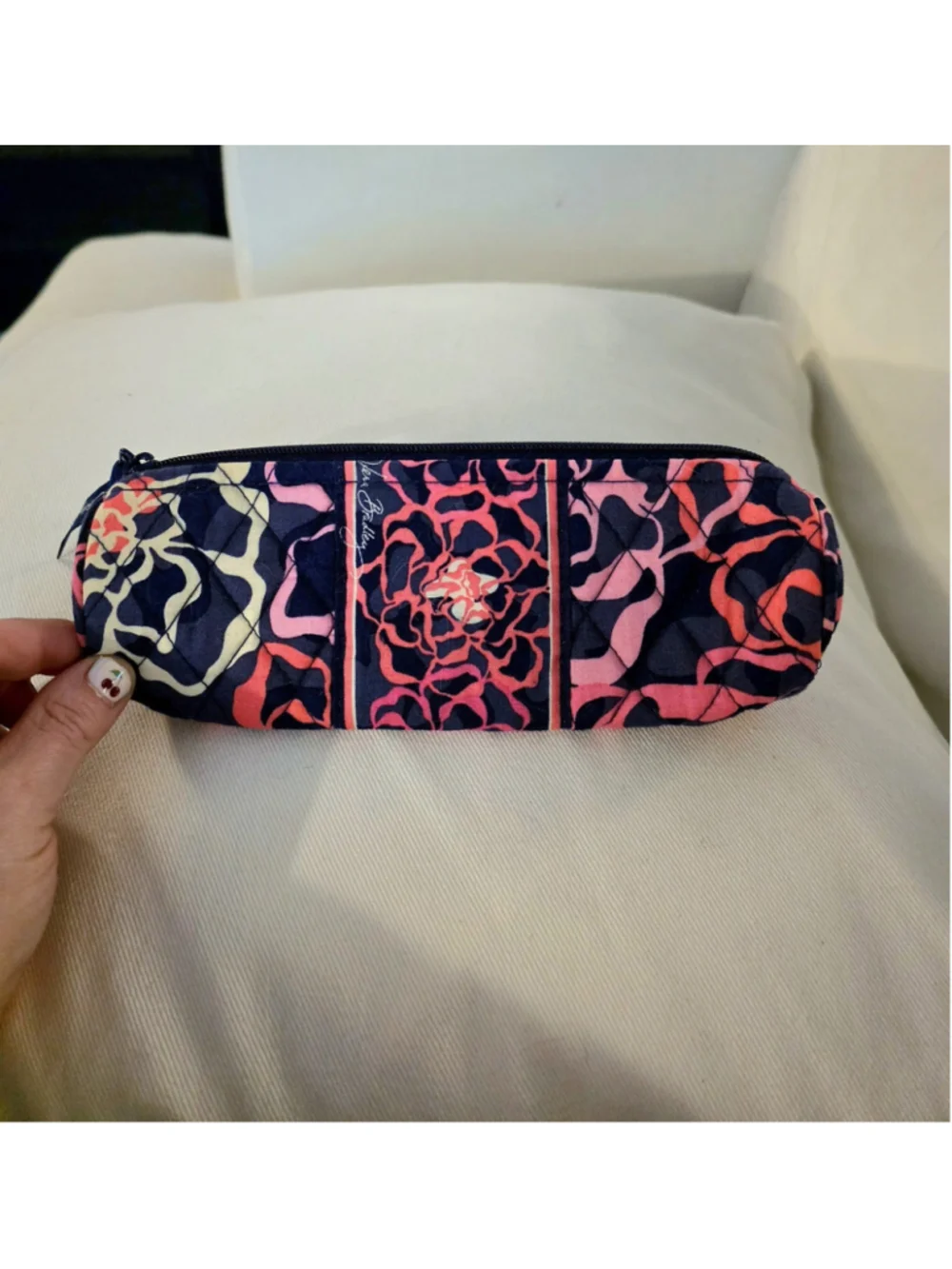 Vera Bradley Quilted Pencil Pouch Zip Case Katalina Retired